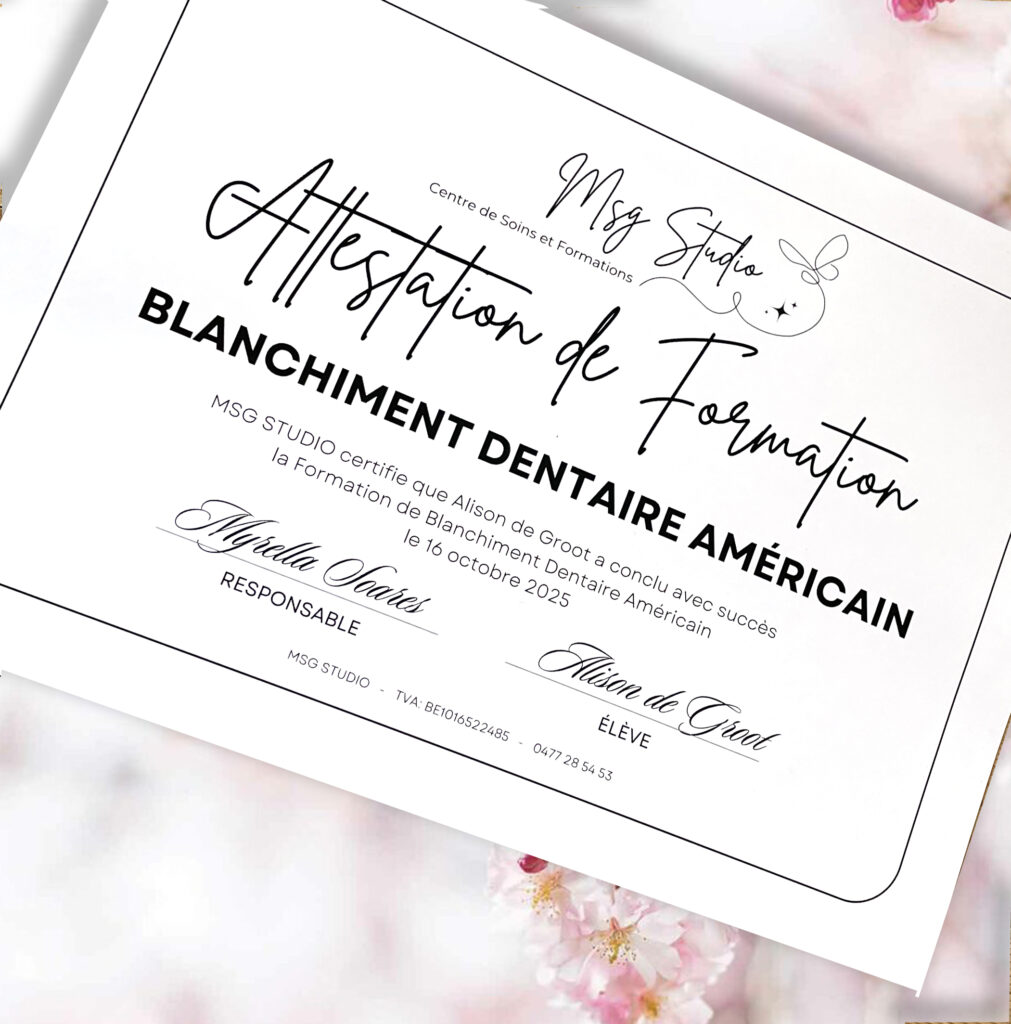 Diplome blanchiment dentaire américain